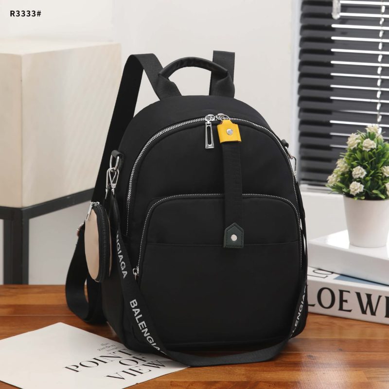 Tas Balengiaga Backpack Nylon Zip Silver Hardware R3333 Semi Premium (Kode: BLN231)