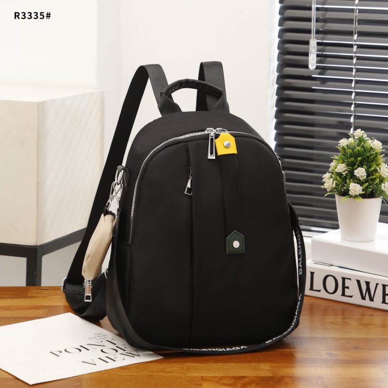 Tas Balengiaga Backpack Nylon Zip Silver Hardware R3335 Semi Premium (Kode: BLN232)