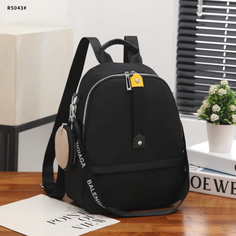 Tas Balengiaga Backpack Nylon Zip Silver Hardware R5043 Semi Premium (Kode: BLN233)