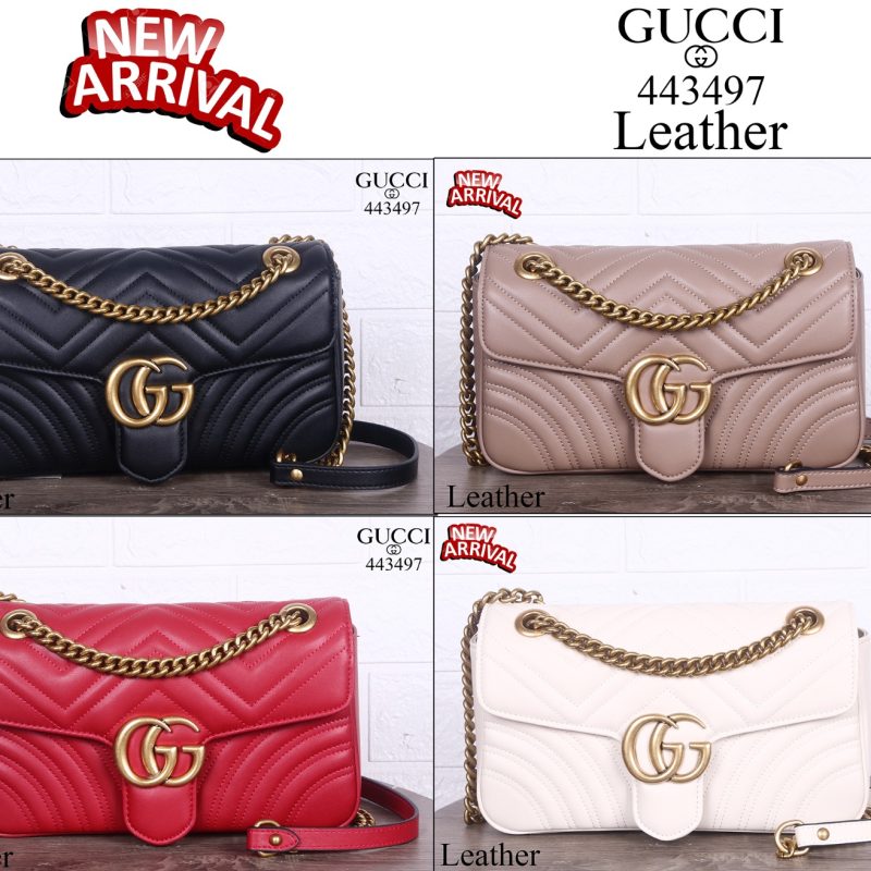 Tas Gucci GG Marmount Medium Matelasse a feminine Shoulder Bag 443497 Platinum Mirror Like Original (Kode: GUC1235)