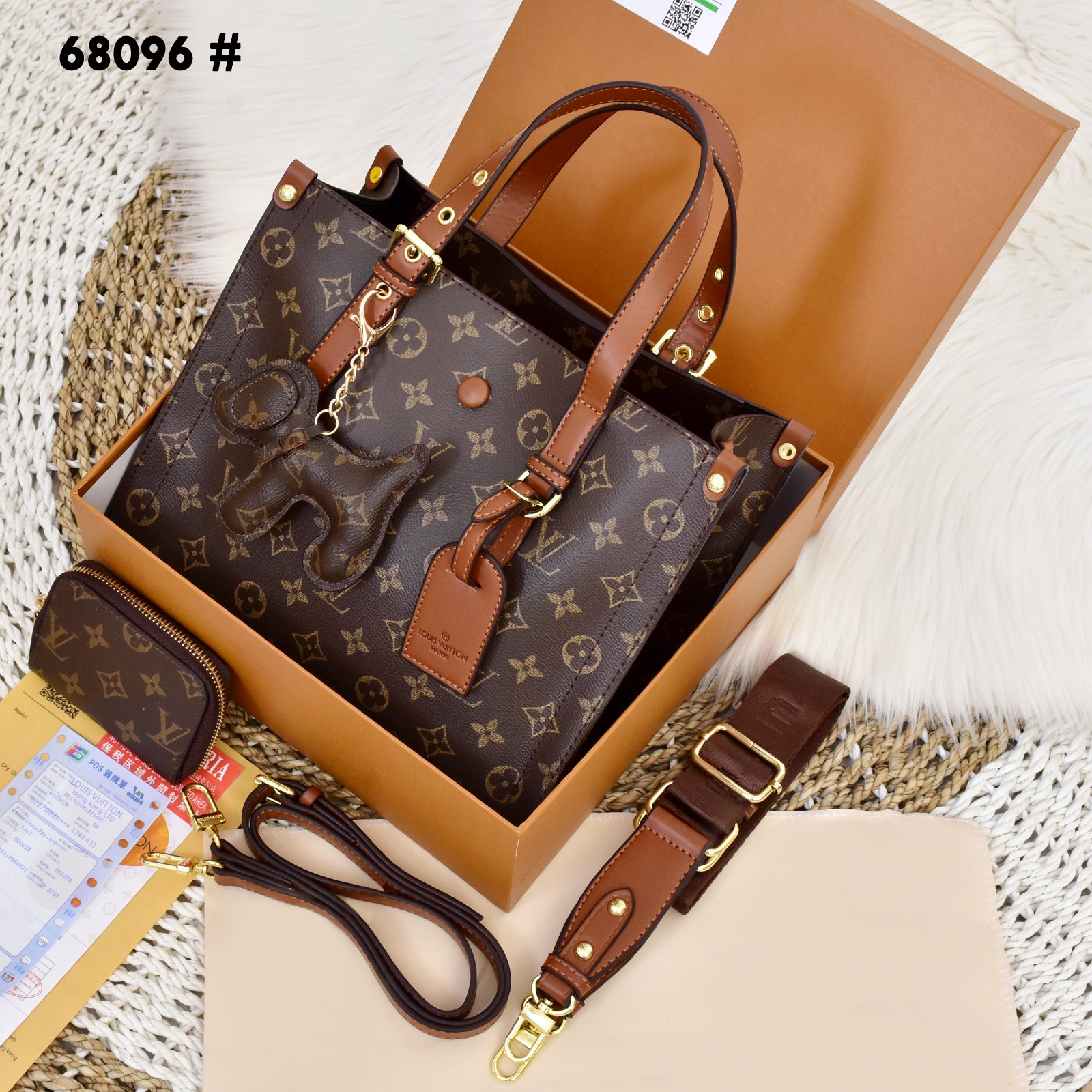 Tas Louis Vuitton Tote Bag 68096 Platinum Like Ori (Kode: LVT1533)